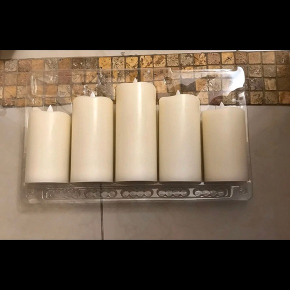 Sterno Home Accents 5 Pack Led Moving Wax Candle Set With Remote